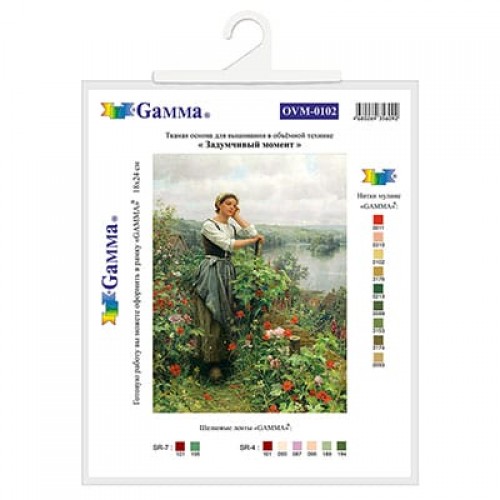 Канва/ткань с рисунком "Gamma"   Основа с рисунком   для вышивания лентами   36 см х 30 см OVM-0107 "Нарциссы"