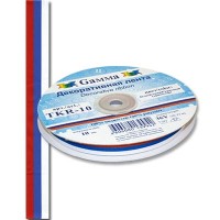 "Gamma"   лента декоративная   TKR-10   10 мм  триколор   33 м ± 2 м белый/синий/красный
