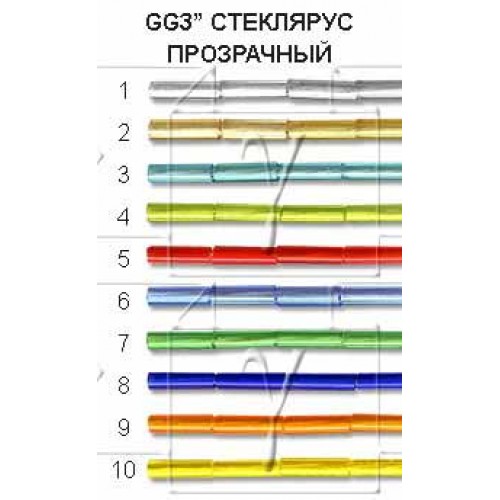 Бисер "Zlatka" СТЕКЛЯРУС   GG   3"   (0001-0010)   10 х  10 г №0003 голубой