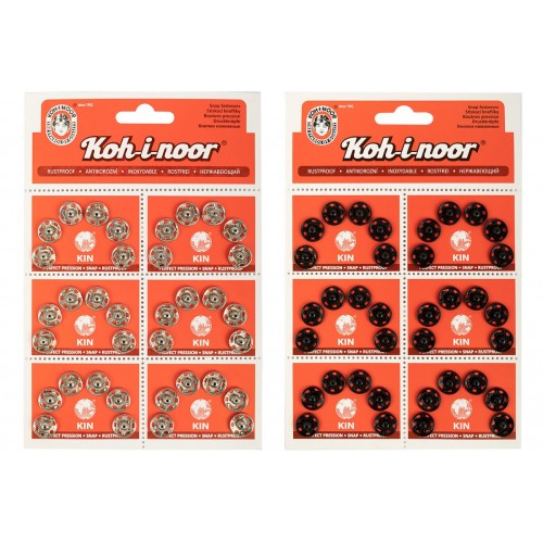 Кнопка пришивная "KOH-I-NOOR"   10 (KIN1000 №4)   металл  d 12 мм  6 x  6 шт. под никель