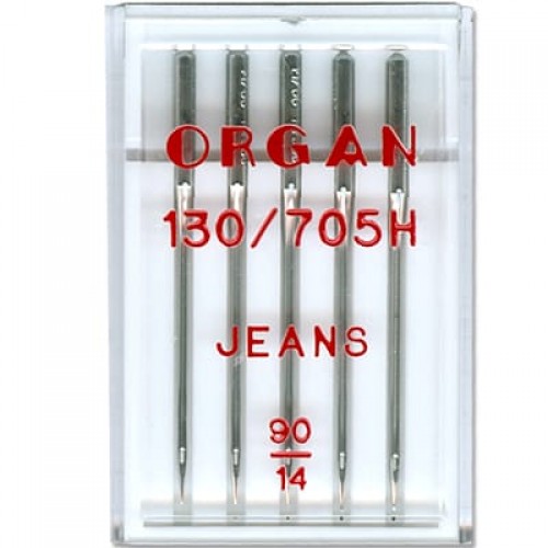 Иглы для быт. шв. машин "ORGAN"   для джинсы   5 шт  в пенале 5524090 № 90