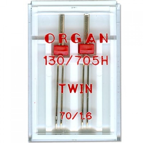Иглы для быт. шв. машин "ORGAN"   70/1.6   2 шт  в пенале 5102041 двойные