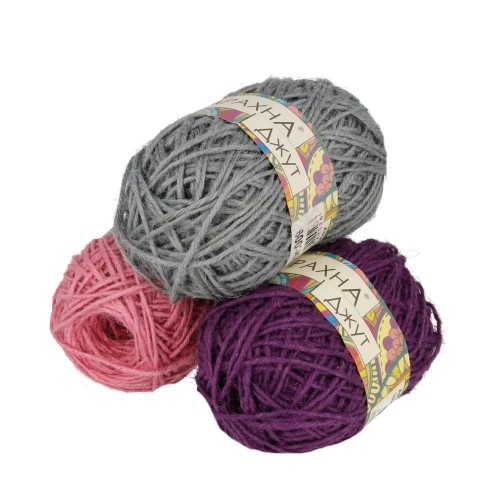 Пряжа ARACHNA "Jute"   100\% джут   5 шт. х  100 г ± 10 г  90 м ± 5 м № 009 св. голубой