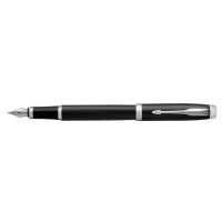 "PARKER"   Ручка перьевая IM Black CT 1931644 черный глянцевый лак, хромированные детали