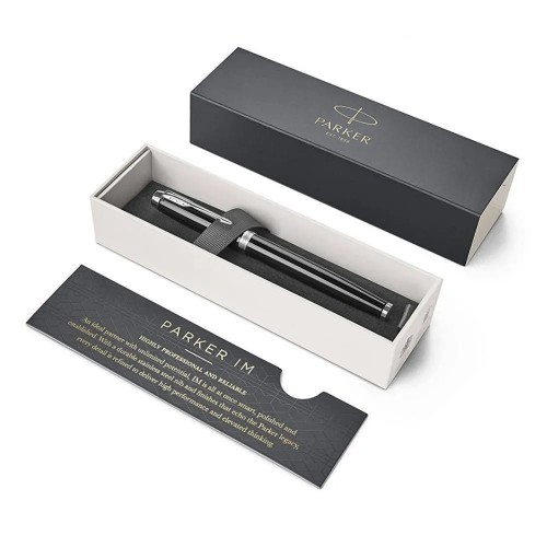 "PARKER"   Ручка перьевая IM Black CT 1931644 черный глянцевый лак, хромированные детали