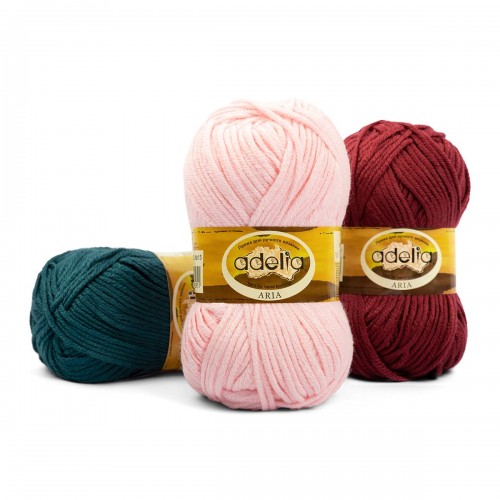Пряжа ADELIA "ARIA"   100\% акрил   5 шт. х  100 г  100 м ± 5 м №13 т.фиолетовый