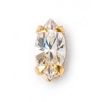 Страз "PRECIOSA"   9056/02   Crystal / "gold"   10 х  5 мм  стекло   6 шт белый (crystal)