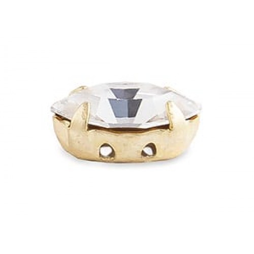 Страз "PRECIOSA"   9056/02   Crystal / "gold"   10 х  5 мм  стекло   6 шт белый (crystal)