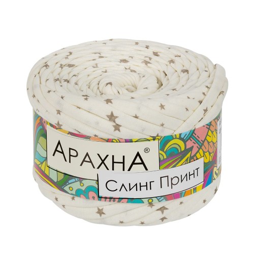 Пряжа ARACHNA "Sling Print"   100\% хлопок   6 шт. х  150 г ± 10 г  50 м ± 2 м № 027 горошек_пыльная роза