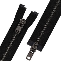Молния Металл оксид (черный никель) ZIP 8B-2   двухзамковая   85 см Тип 8   10 шт  разъёмная   "Gamma"  ЧЕРНЫЙ №310