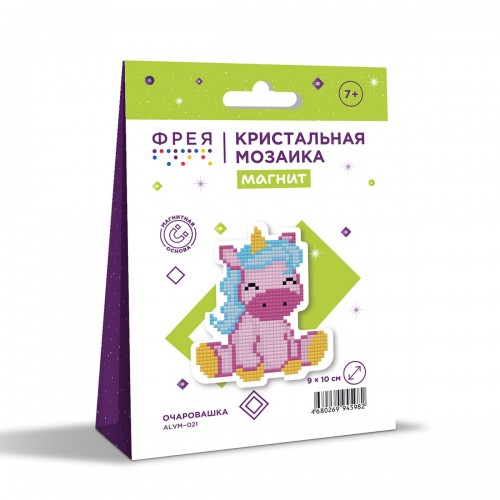 Кристальная (алмазная) мозаика  "ФРЕЯ" ALVM-021   магнит "Очаровашка" 9 х 10 см