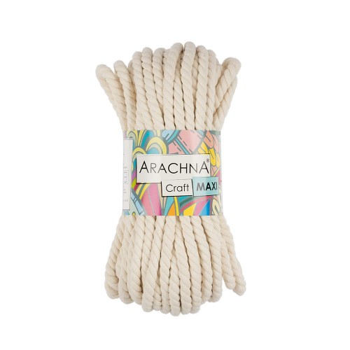 Пряжа ARACHNA "Craft Maxi"   90\% хлопок, 10\% фибра   3 шт. х  268 г  15.24 м  СК/Распродажа №01 натуральный