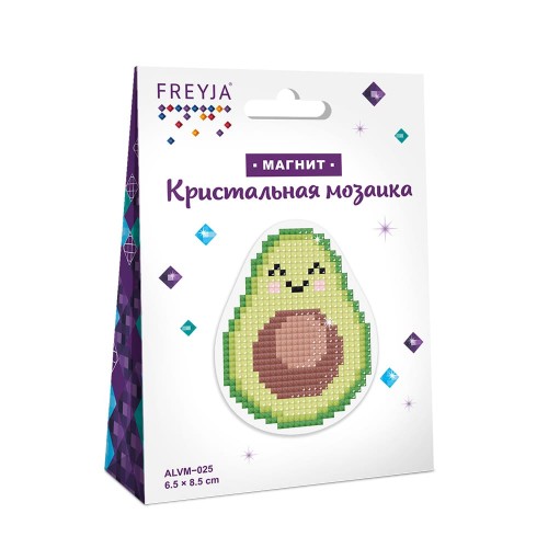 Кристальная (алмазная) мозаика  "ФРЕЯ" ALVM-025   магнит "Авокадо" 6.5 х 8.5 см