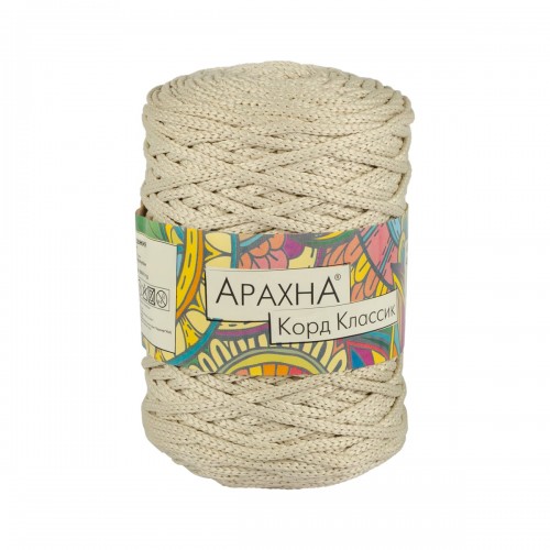 Пряжа ARACHNA "Cord Classic"   100\% полиэфир   3 шт. х  200 г ± 10 г  100 м ± 5 м №05 св.серый