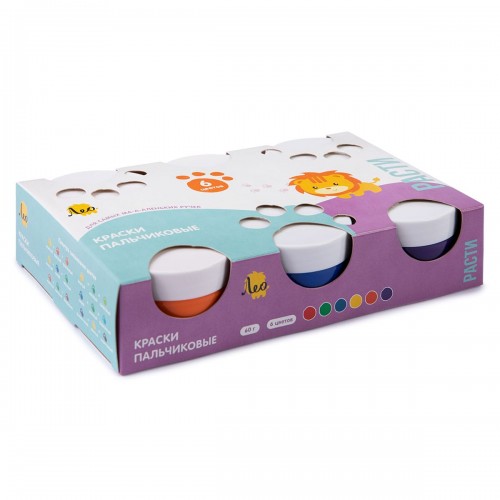 Краска пальчиковая "Лео"   "Расти"   набор   LFINP-006   6 цв. х  70 г .