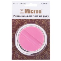 "Micron"   CEN-01   Игольница-магнит на руку   25 см  1 шт  в блистере розовая/белая