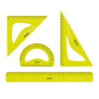 "Milan"   Набор линеек для разметки Acid Flex&Resistant 4 предмета   в пакете   СК/Распродажа желтый 359801Y