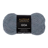 Пряжа ALPINA "GOA"   58\% хлопок, 38\% акрил, 4\% полиэстер   10 шт. х  50 г  175 м ± 5 м №02 серо-синий