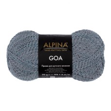 Пряжа ALPINA "GOA"   58\% хлопок, 38\% акрил, 4\% полиэстер   10 шт. х  50 г  175 м ± 5 м №02 серо-синий