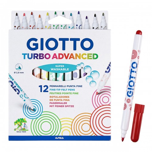 "Giotto"   Фломастеры суперсмываемые   12 цв F426000