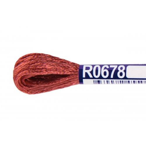 Нитки для вышивания "Gamma"   мулине   100\% вискоза   12 x  8 м R0678 красно-коричневый