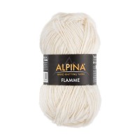 Пряжа ALPINA "FLAMME"   59\% хлопок, 29\% шерсть, 12\% акрил   10 шт. х  50 г  90 м ± 5 м №01 белый