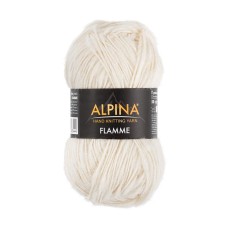 Пряжа ALPINA "FLAMME"   59\% хлопок, 29\% шерсть, 12\% акрил   10 шт. х  50 г  90 м ± 5 м №01 белый