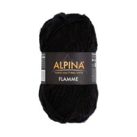 Пряжа ALPINA "FLAMME"   59\% хлопок, 29\% шерсть, 12\% акрил   10 шт. х  50 г  90 м ± 5 м №02 черный