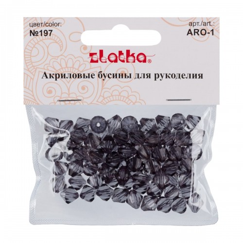 Бусина "Zlatka"   акрил   ARO-1   9 х 10 мм  25 г 197 серый