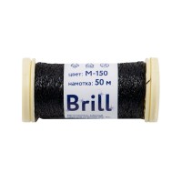 Нитки для вышивания "Gamma"   "Brill" мулине М   металлик   100\% полиэстер   5 x  50 м M-150 черный