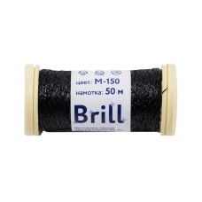 Нитки для вышивания "Gamma"   "Brill" мулине М   металлик   100\% полиэстер   5 x  50 м M-150 черный