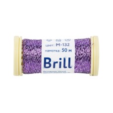 Нитки для вышивания "Gamma"   "Brill" мулине М   металлик   100\% полиэстер   5 x  50 м M-132 белый/фиолетовый