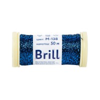 Нитки для вышивания "Gamma"   "Brill" мулине М   металлик   100\% полиэстер   5 x  50 м M-138 черный/яр.голубой