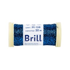 Нитки для вышивания "Gamma"   "Brill" мулине М   металлик   100\% полиэстер   5 x  50 м M-138 черный/яр.голубой