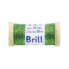 Нитки для вышивания "Gamma"   "Brill" мулине М   металлик   100\% полиэстер   5 x  50 м M-144 салатовый