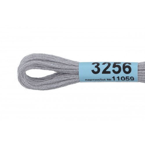 Нитки для вышивания "Gamma"    мулине  ( 3173-6115 )  100\% хлопок   24 x  8 м №3256 серый