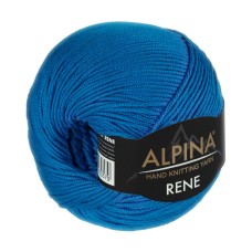 Пряжа ALPINA "RENE"   100\% мерсеризованный хлопок   10 шт. х  50 г  105 м ± 5 м №220 яр.синий