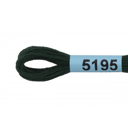 Нитки для вышивания "Gamma"    мулине  ( 3173-6115 )  100\% хлопок   24 x  8 м №5195 т.т.зеленый