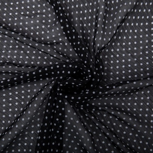 Ткань PC-05   Chiffon   68 г/кв.м ± 5 г/кв.м  147 см ± 2 см  100\% полиэстер  №1 черный/белый