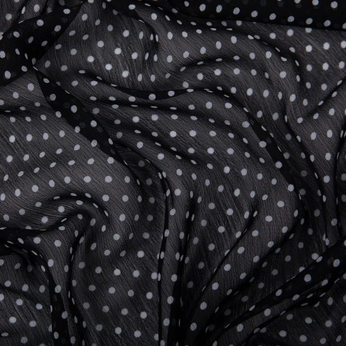 Ткань PC-05   Chiffon   68 г/кв.м ± 5 г/кв.м  147 см ± 2 см  100\% полиэстер  №1 черный/белый