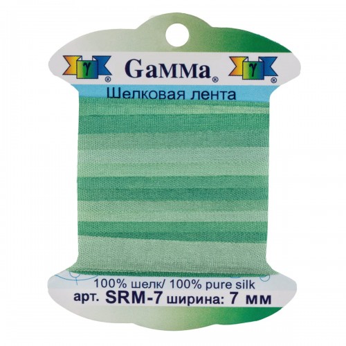 "Gamma"   шелковая   SRM-7   ФАСОВКА   0.2 -  7 мм  9.1 м ± 0.5 м M014 бл.зеленый/св.зеленый