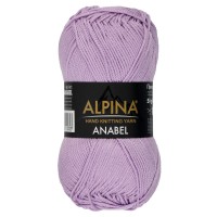 Пряжа ALPINA "ANABEL"   100\% мерсеризованный хлопок   10 шт. х  50 г  120 м ± 6 м №058 св.фиолетовый