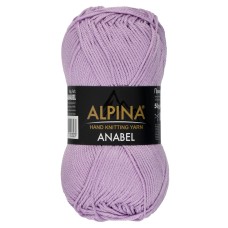 Пряжа ALPINA "ANABEL"   100\% мерсеризованный хлопок   10 шт. х  50 г  120 м ± 6 м №058 св.фиолетовый