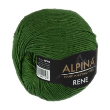 Пряжа ALPINA "RENE"   100\% мерсеризованный хлопок   10 шт. х  50 г  105 м ± 5 м №987 т.зелёный