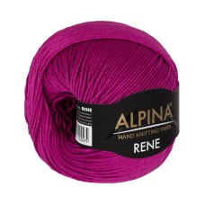 Пряжа ALPINA "RENE" 2   100\% мерсеризованный хлопок   10 шт. х  50 г  105 м ± 5 м №1042 яр.сиреневый