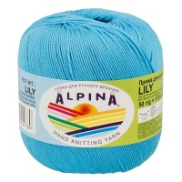 Пряжа ALPINA "LILY" 2   100\% мерсеризованный хлопок   10 шт. х  50 г  175 м ± 5 м №502 яр.голубой