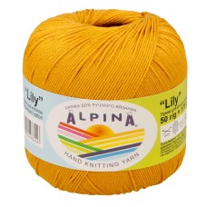 Пряжа ALPINA "LILY"   100\% мерсеризованный хлопок   10 шт. х  50 г  175 м ± 5 м №038 оранжевый