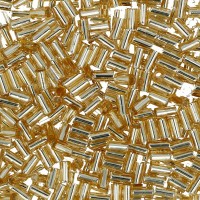 Бисер Япония "TOHO" BUGLE №3   3 мм  5 х  5 г №0022 св.золотистый