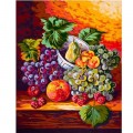 Канва/ткань с рисунком Grafitec серия 11.000 60 см х 50 см 11.472 Виноград на столе