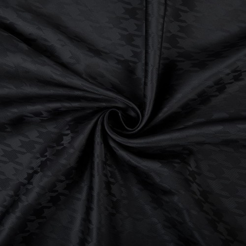 Ткань подкладочная "Gamma"   Taffeta с рисунком   JTR   52\% полиэстер, 48\% вискоза   145 см ± 2 см №127 черный (гусиная лапка)